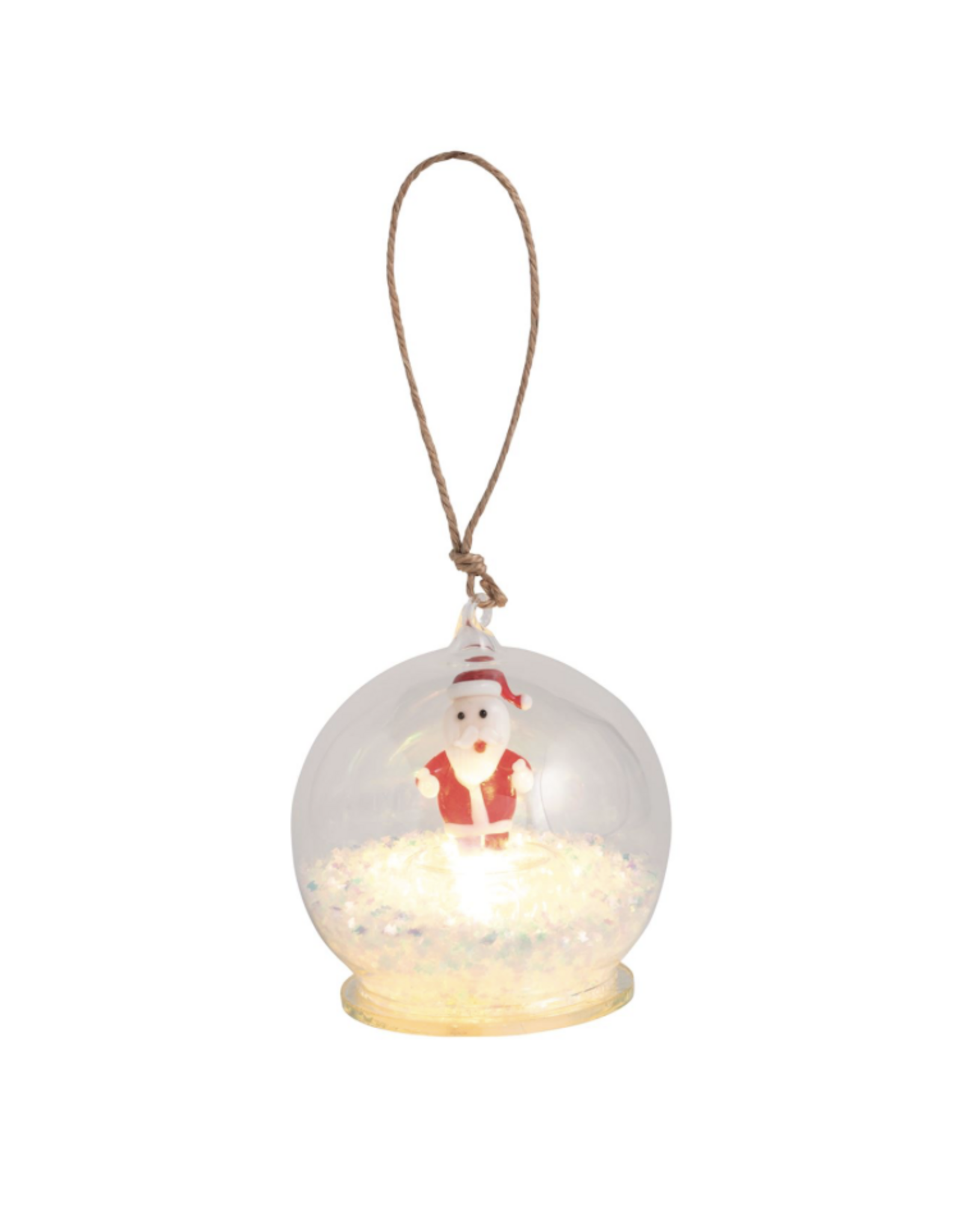 Mudpie Santa Light-Up Ball Ornament