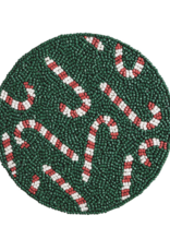 Mudpie Candy Cane Beaded Trivet