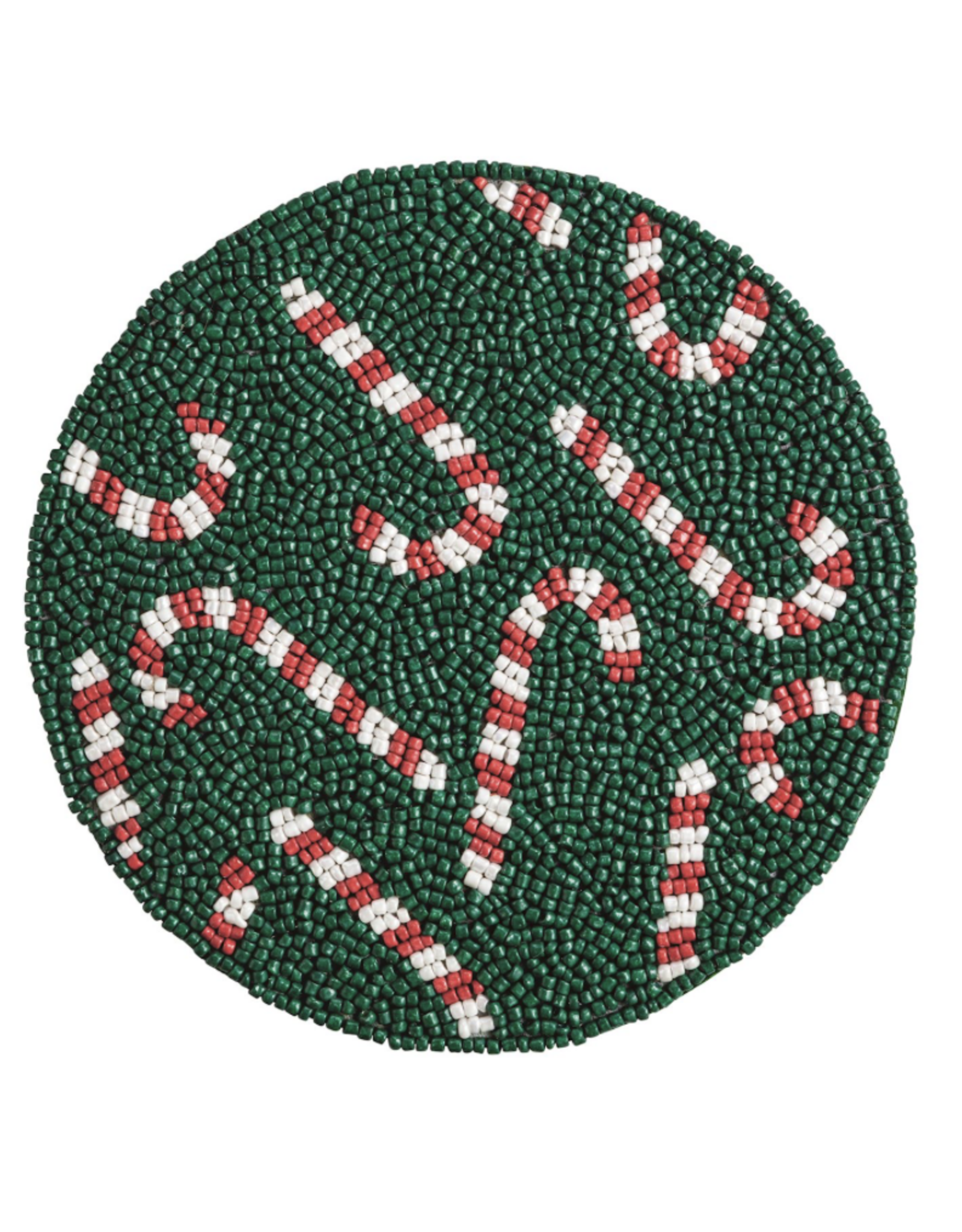 Mudpie Candy Cane Beaded Trivet