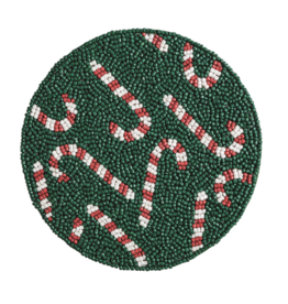 Mudpie Candy Cane Beaded Trivet
