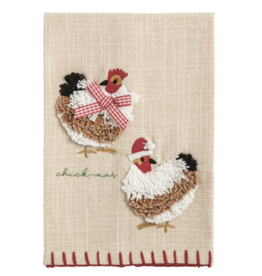 Mudpie Chicken Farm Christmas Embroidered Towel
