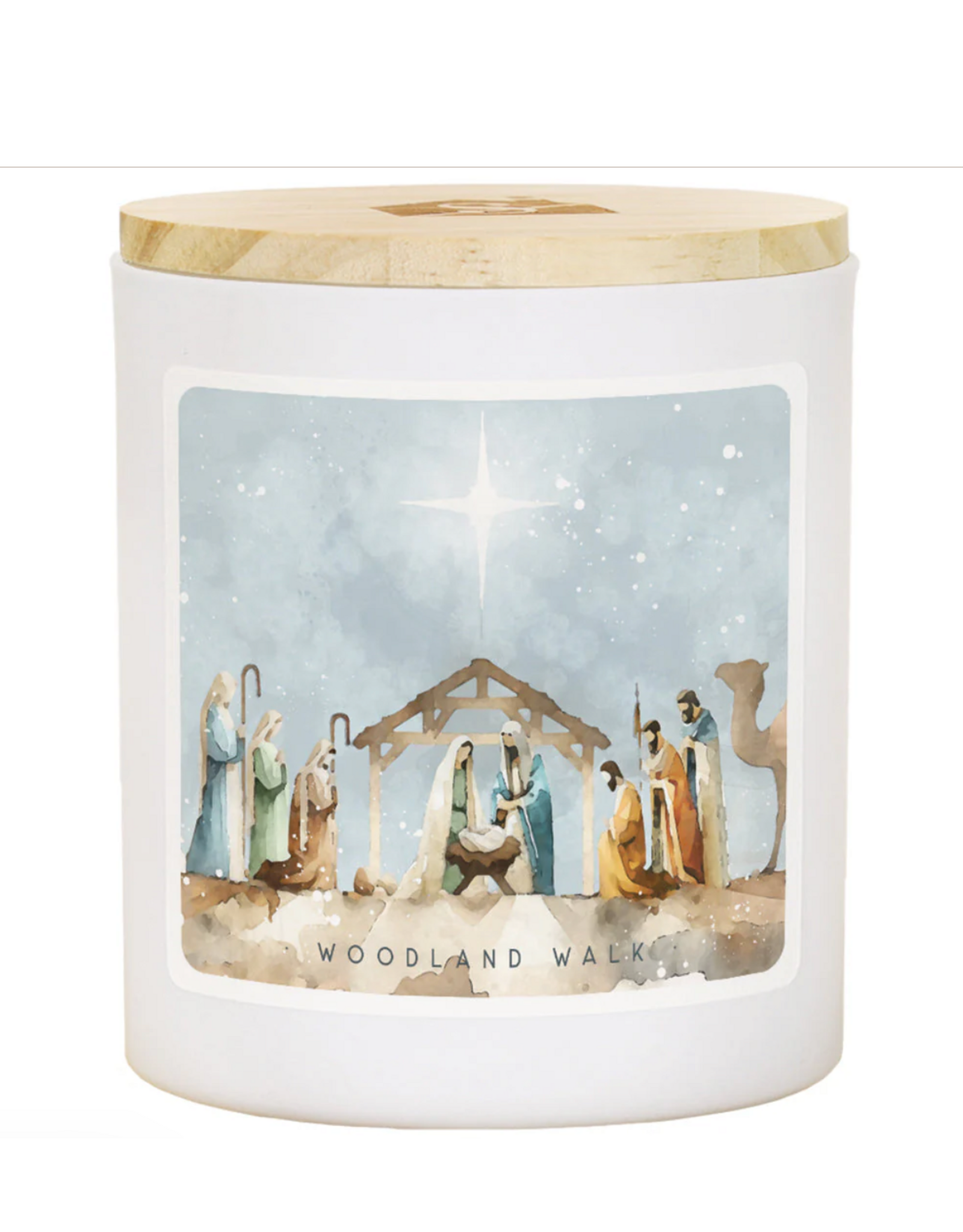 Sincere Surroundings Watercolor Nativity Candle (Woodland Walk)