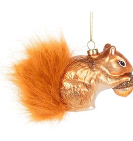 Abbott Red Squirrel w/ Fur Tail Ornament