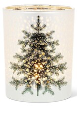 Abbott 5" Frosted Tree with Stars Candle Holder