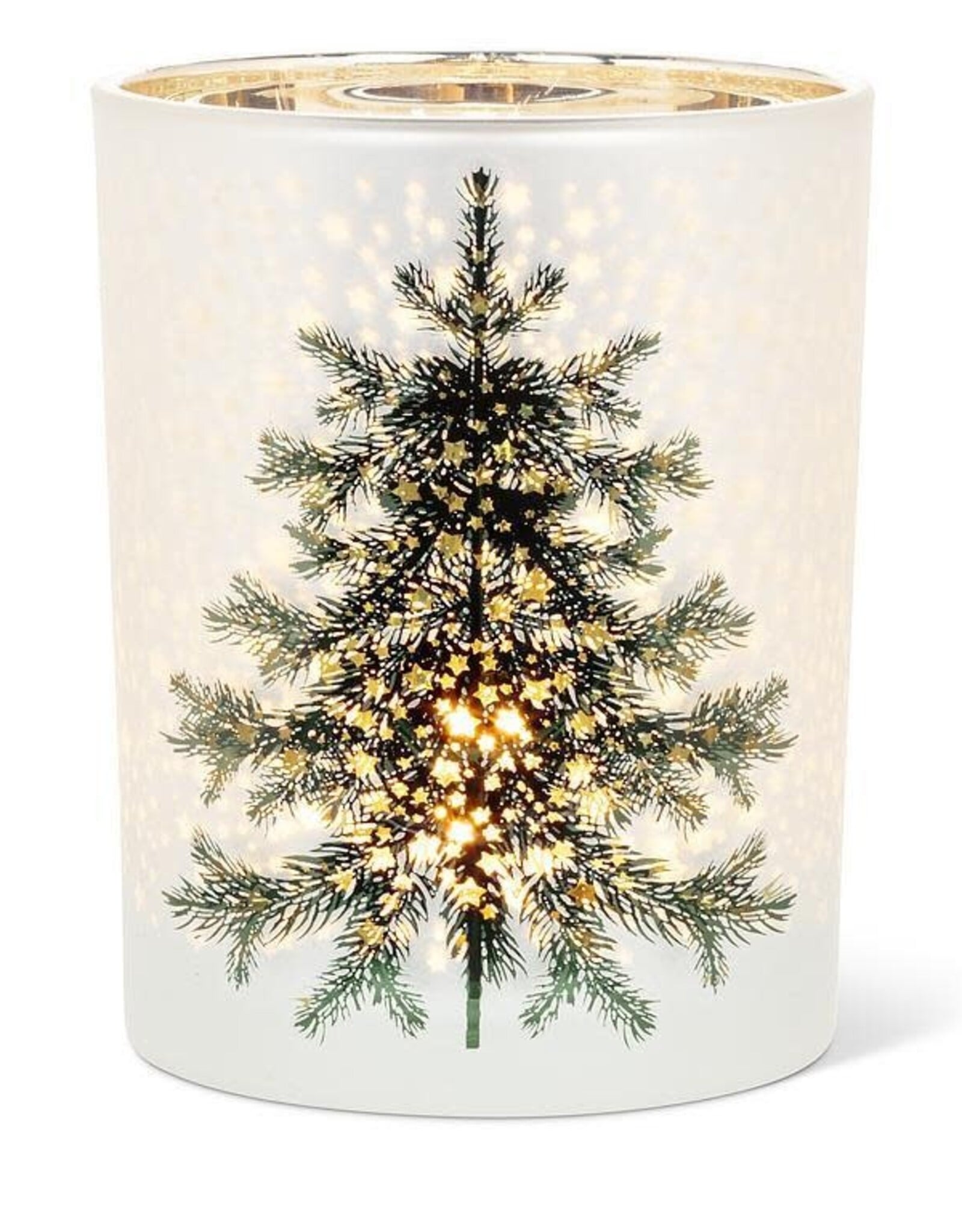 Abbott 5" Frosted Tree with Stars Candle Holder