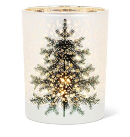 Abbott 5" Frosted Tree with Stars Candle Holder