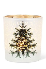 Abbott 3" Frosted Tree with Stars Candle Holder