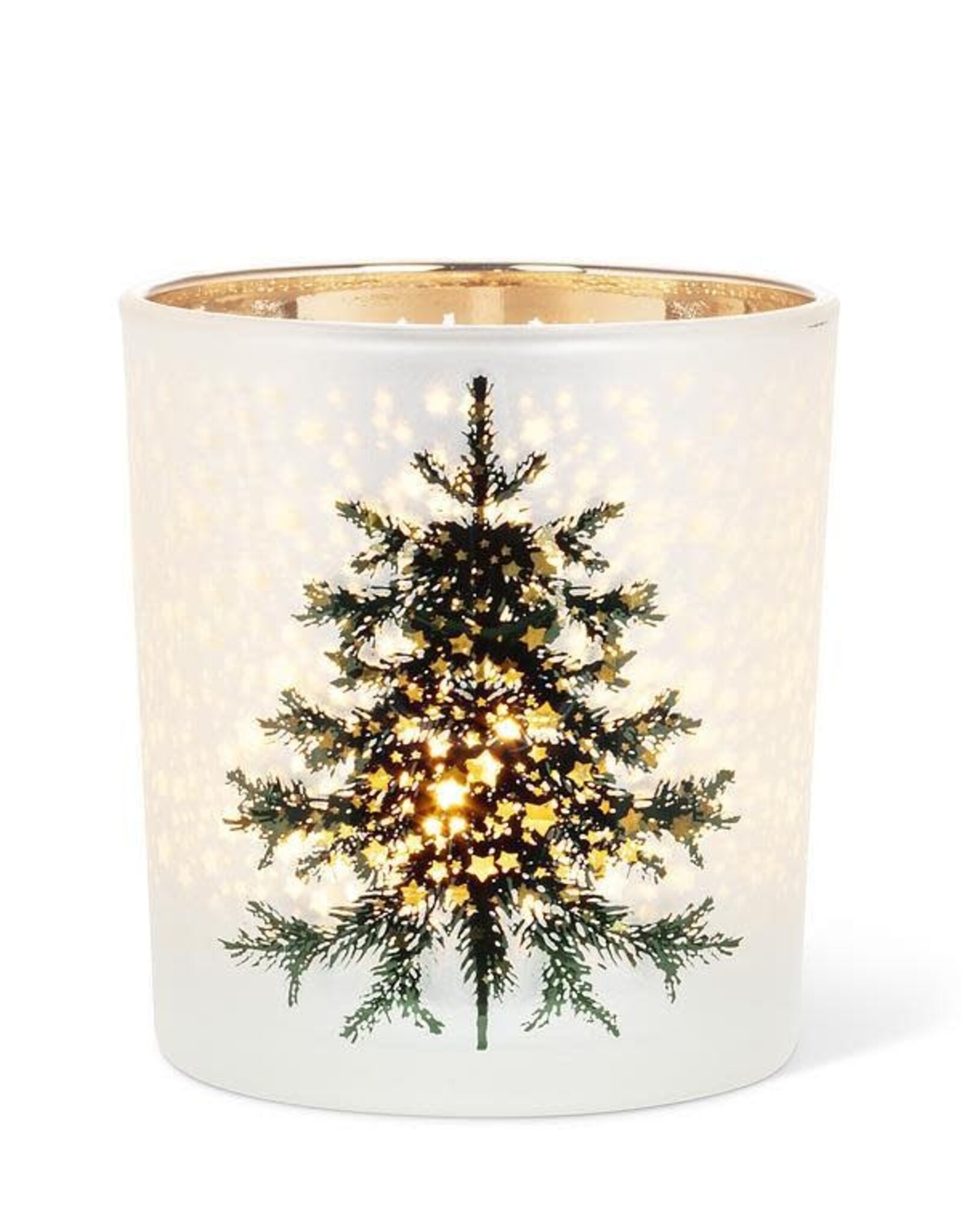 Abbott 3" Frosted Tree with Stars Candle Holder