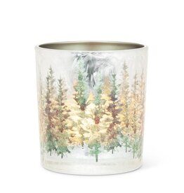 Abbott 3" Frosted Winter Forest Candle Holder