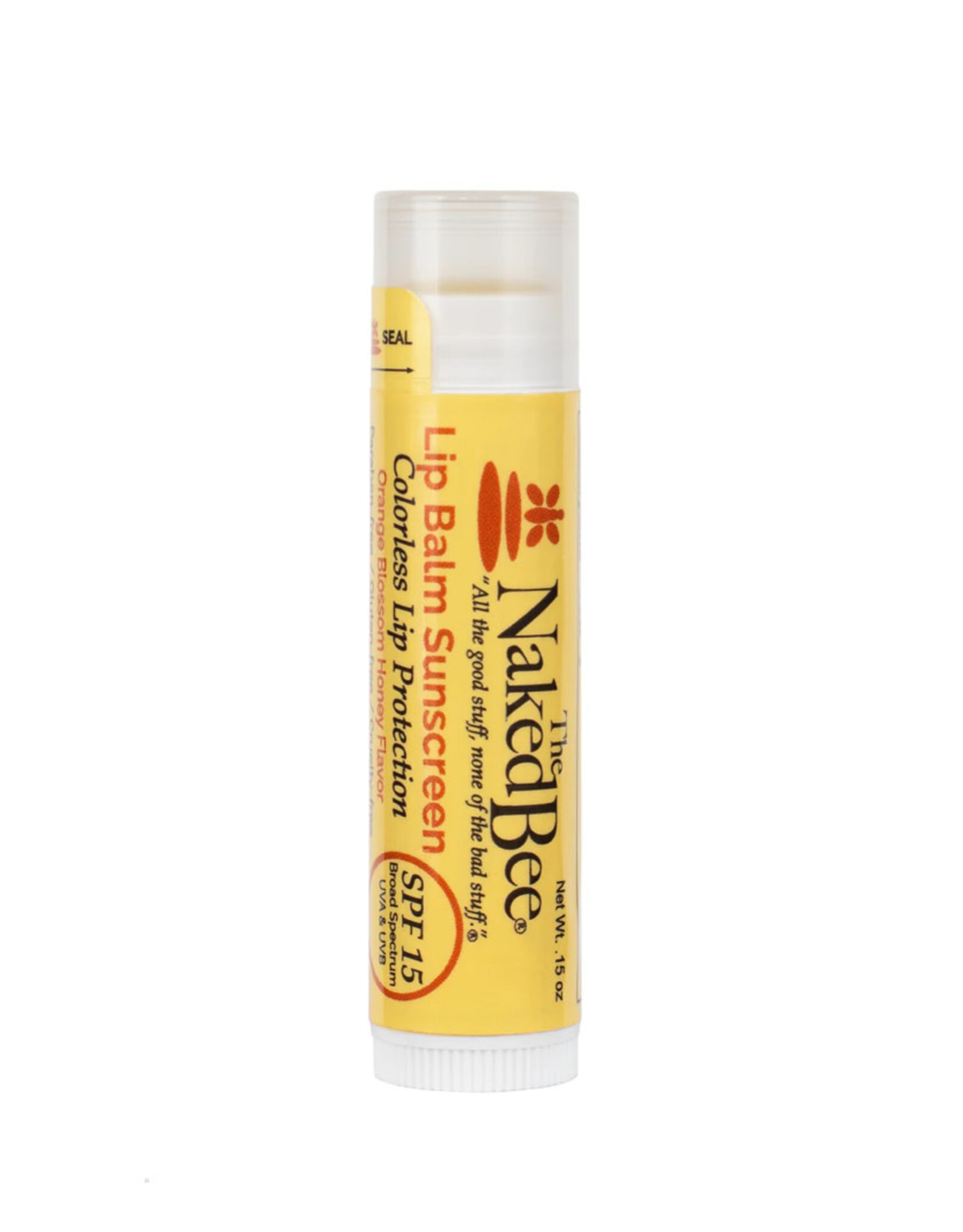 Naked Bee Orange Blossom Honey Colorless SPF 15 Lip  Balm