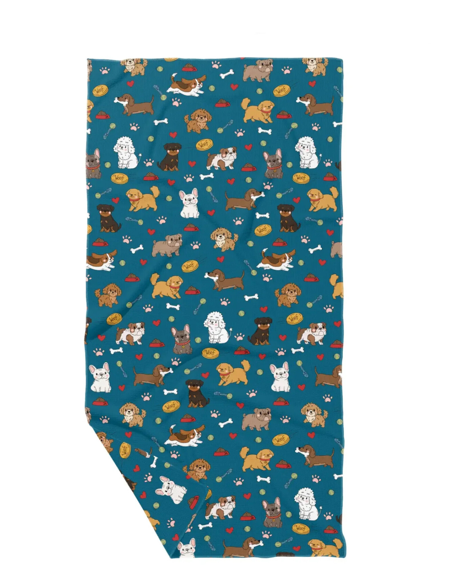 June Apothicarie All The Dogs Double Sided Waffle Dish Towel