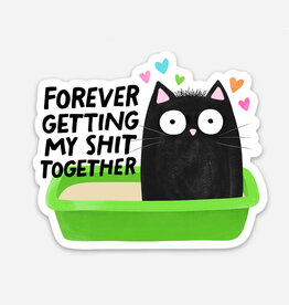 June Apothicarie Forever Getting My Sh** Together Cat Sticker