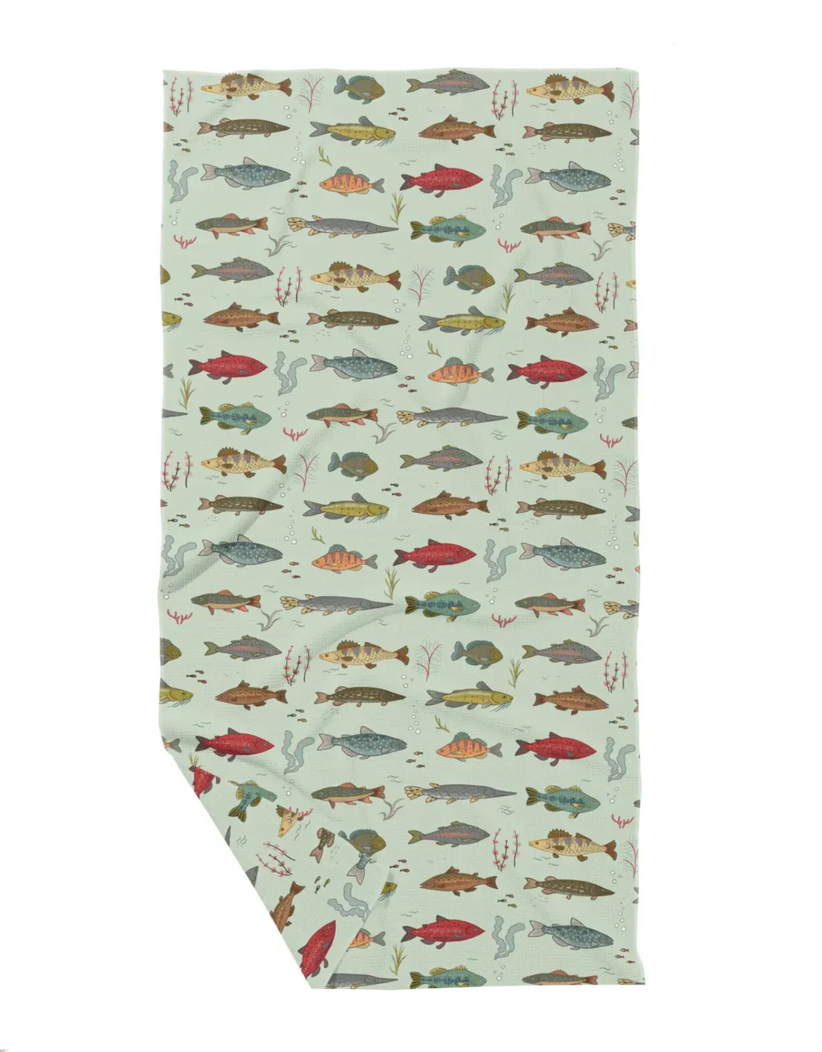 June Apothicarie Freshwater Fish Waffle Recycled Dish Towel