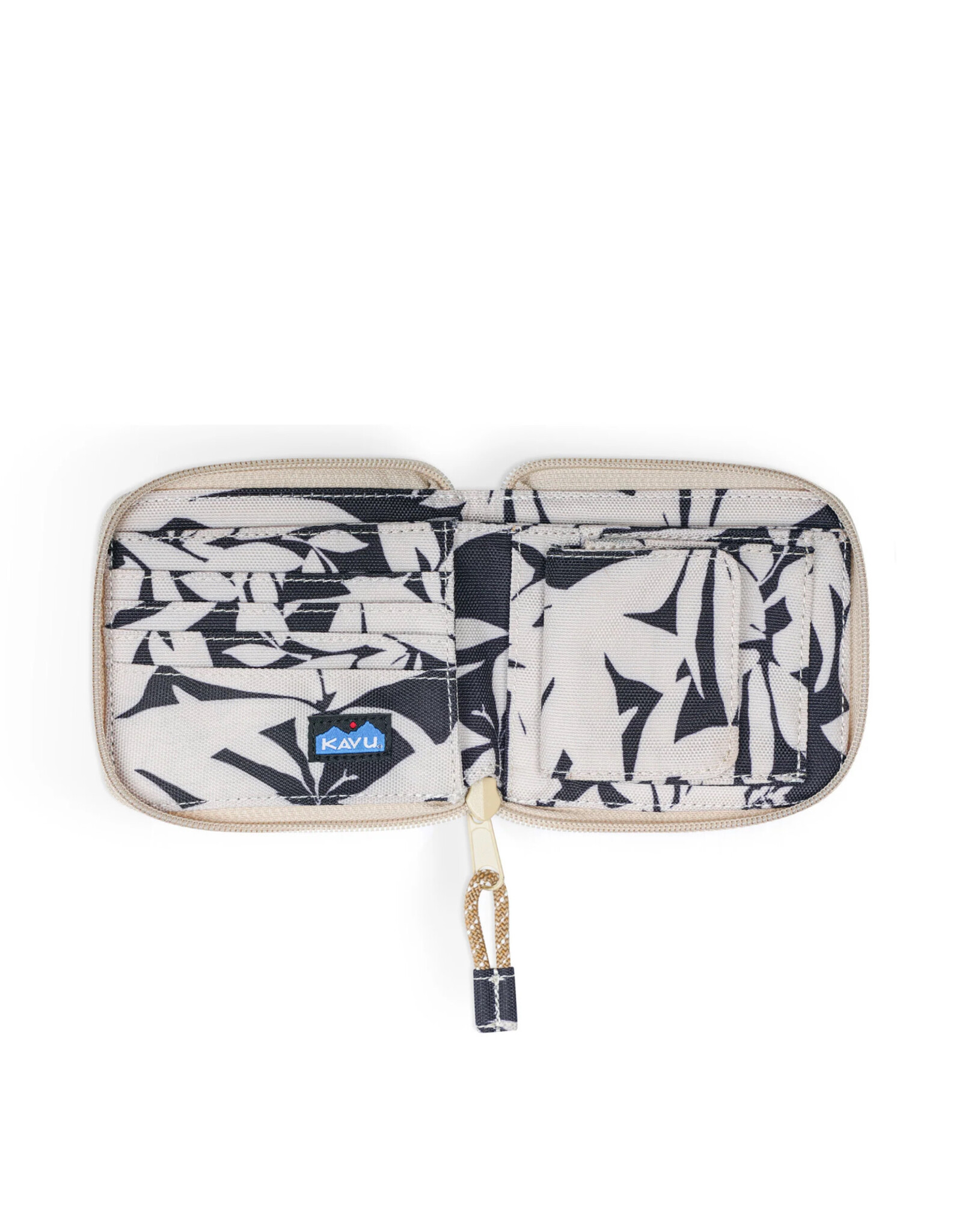 Kavu Zip Around Wallet - BW Fronds