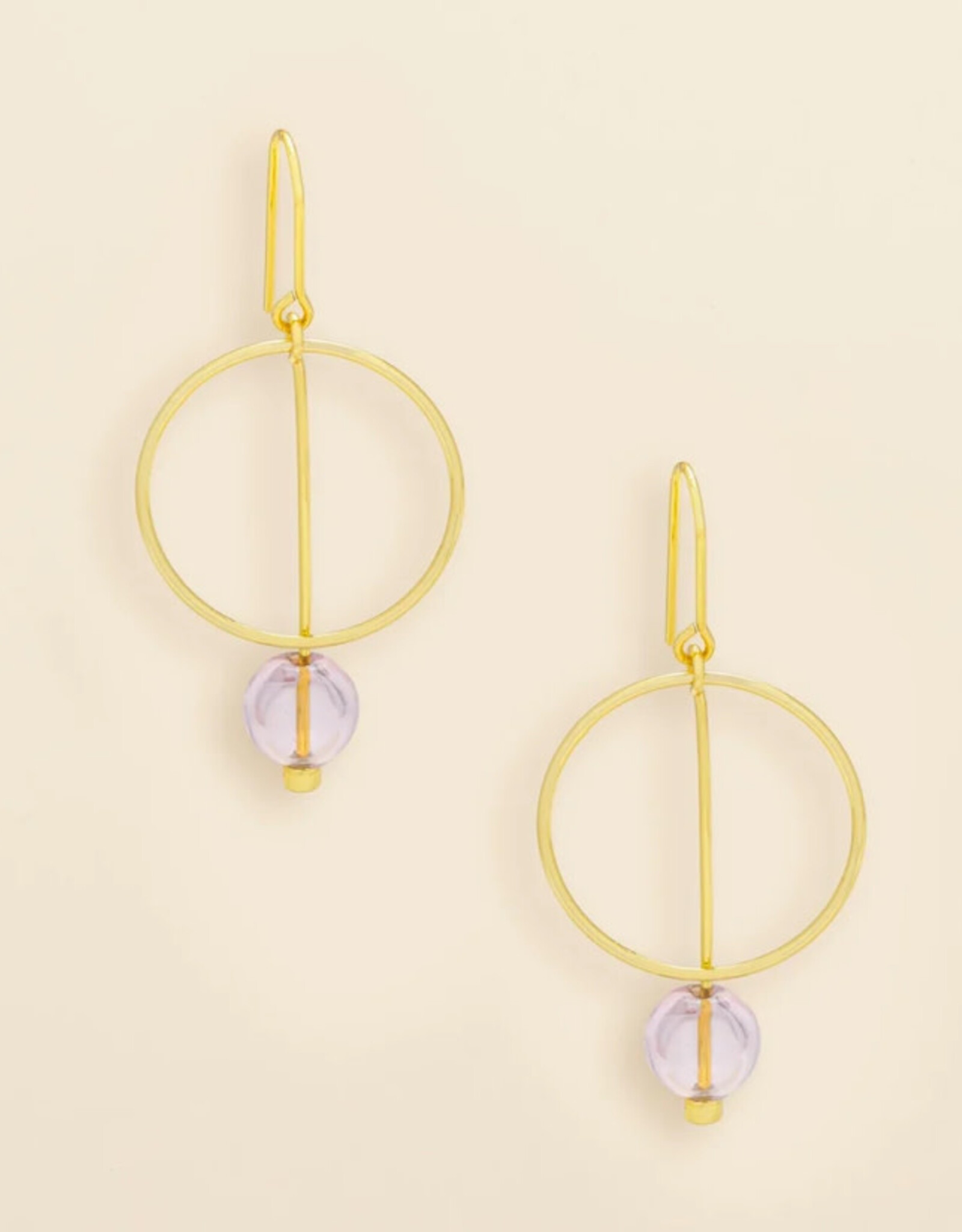 Scout Refined Glass Drop Earrings - Pink/Gold