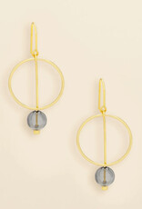 Scout Refined Glass Drop Earrings - Smoke/Gold