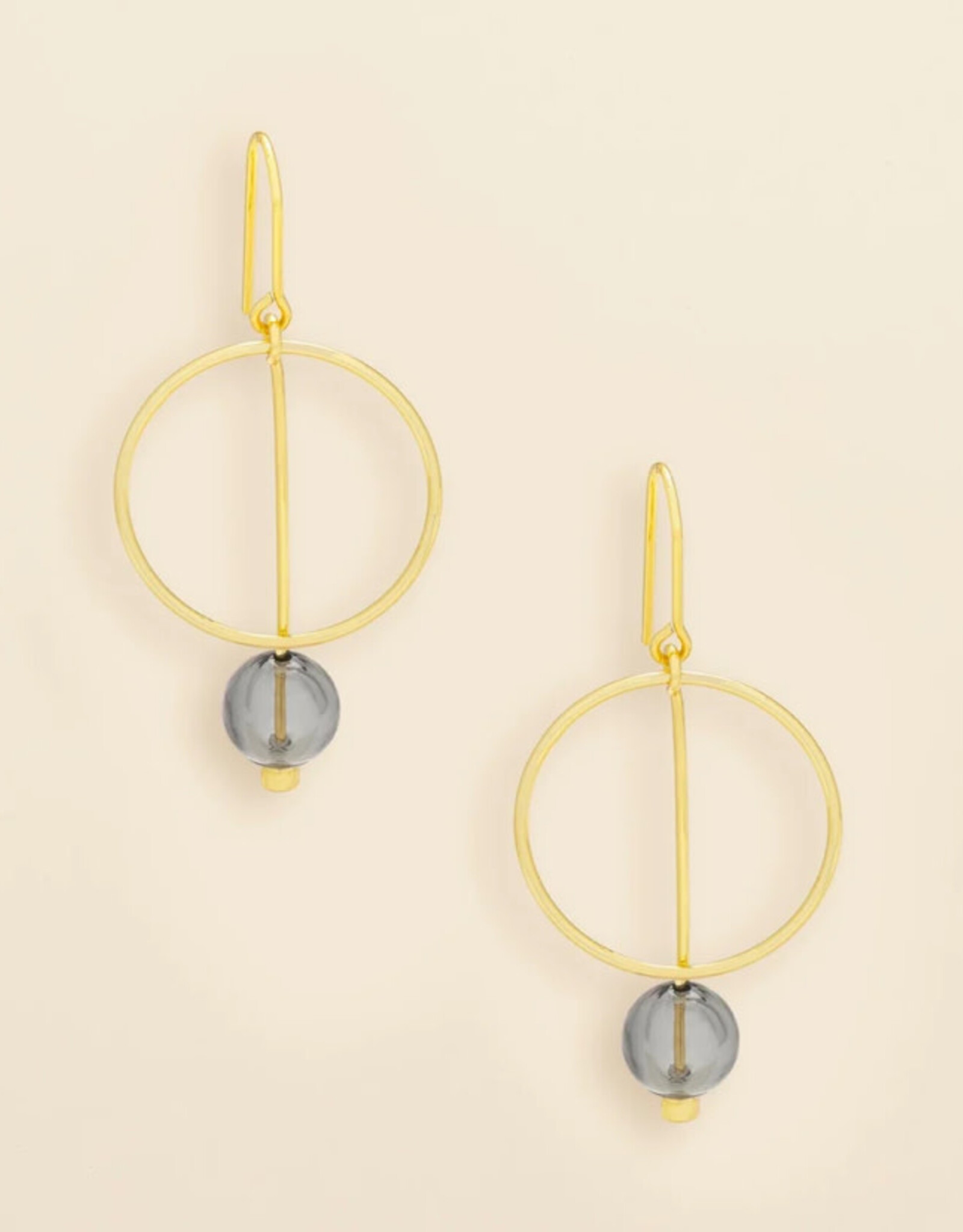 Scout Refined Glass Drop Earrings - Smoke/Gold