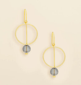 Scout Refined Glass Drop Earrings - Smoke/Gold