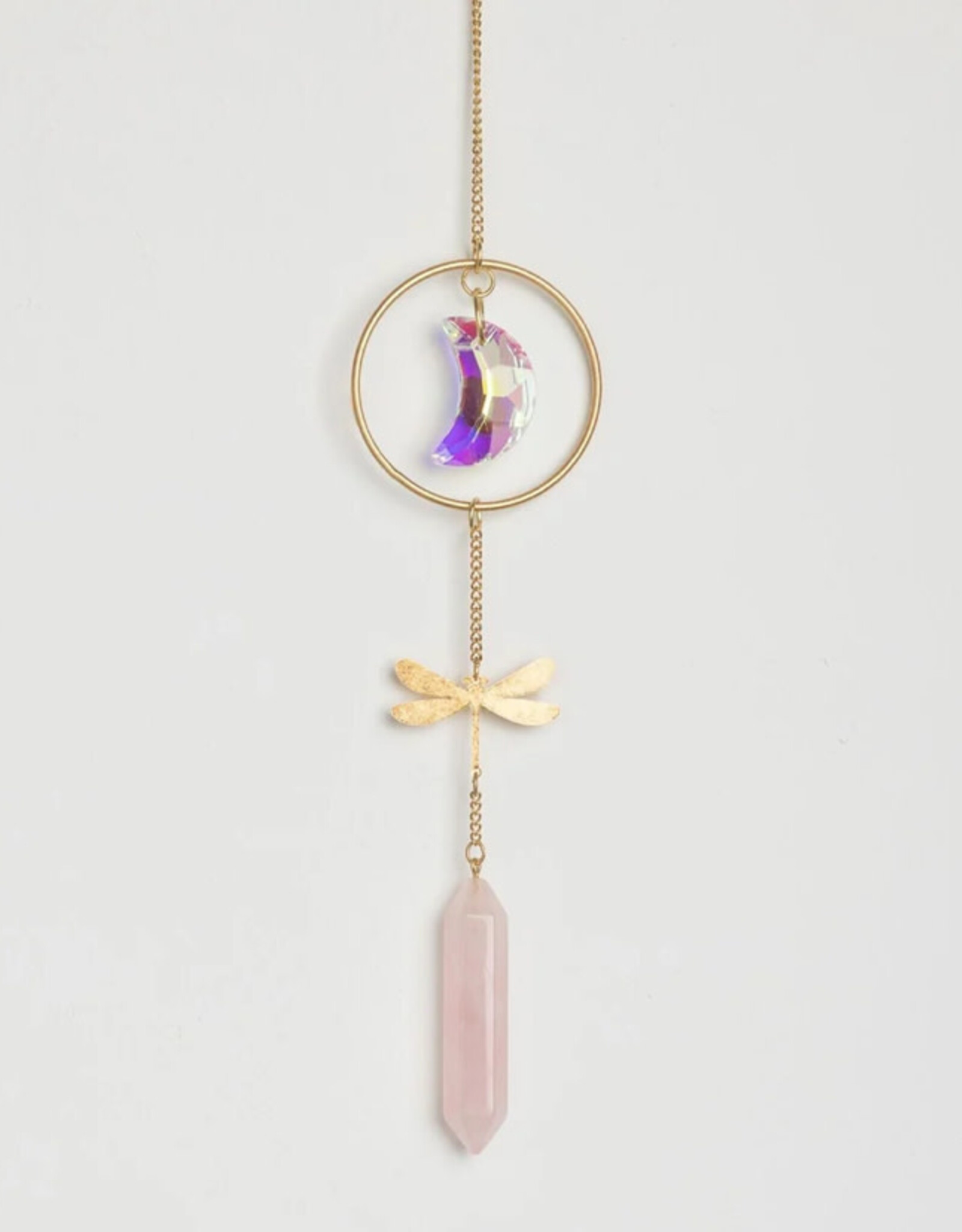Scout Stone Suncatcher - Dragonfly/Rose Quartz