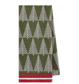 Design Imports Balsam Stroll Green Tree Jacquard Dish Towel