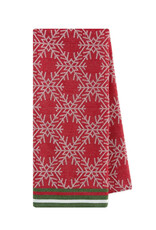 Design Imports Balsam Stroll Red Snowflake Jacquard Dish Towel