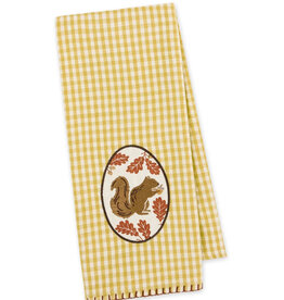 Design Imports Acorn & Squirrel Embellished  Dishtowel
