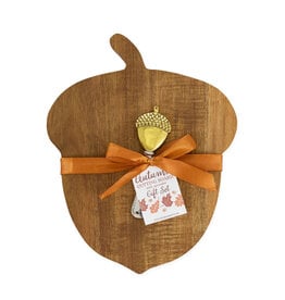 Design Imports Acorn with Spreader Cutting Board Gift Set