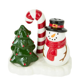 Design Imports Snowman & Tree Salt & Pepper Set