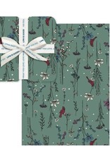Life Is Good Cardinal Floral Plush Throw Blanket - Granite Green