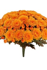 Select Artificials 14" UV Mum Bush - Orange