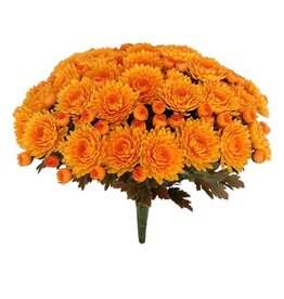 Select Artificials 14" UV Mum Bush - Orange