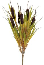 Select Artificials 17" Cattail & Grass Bush - Brown