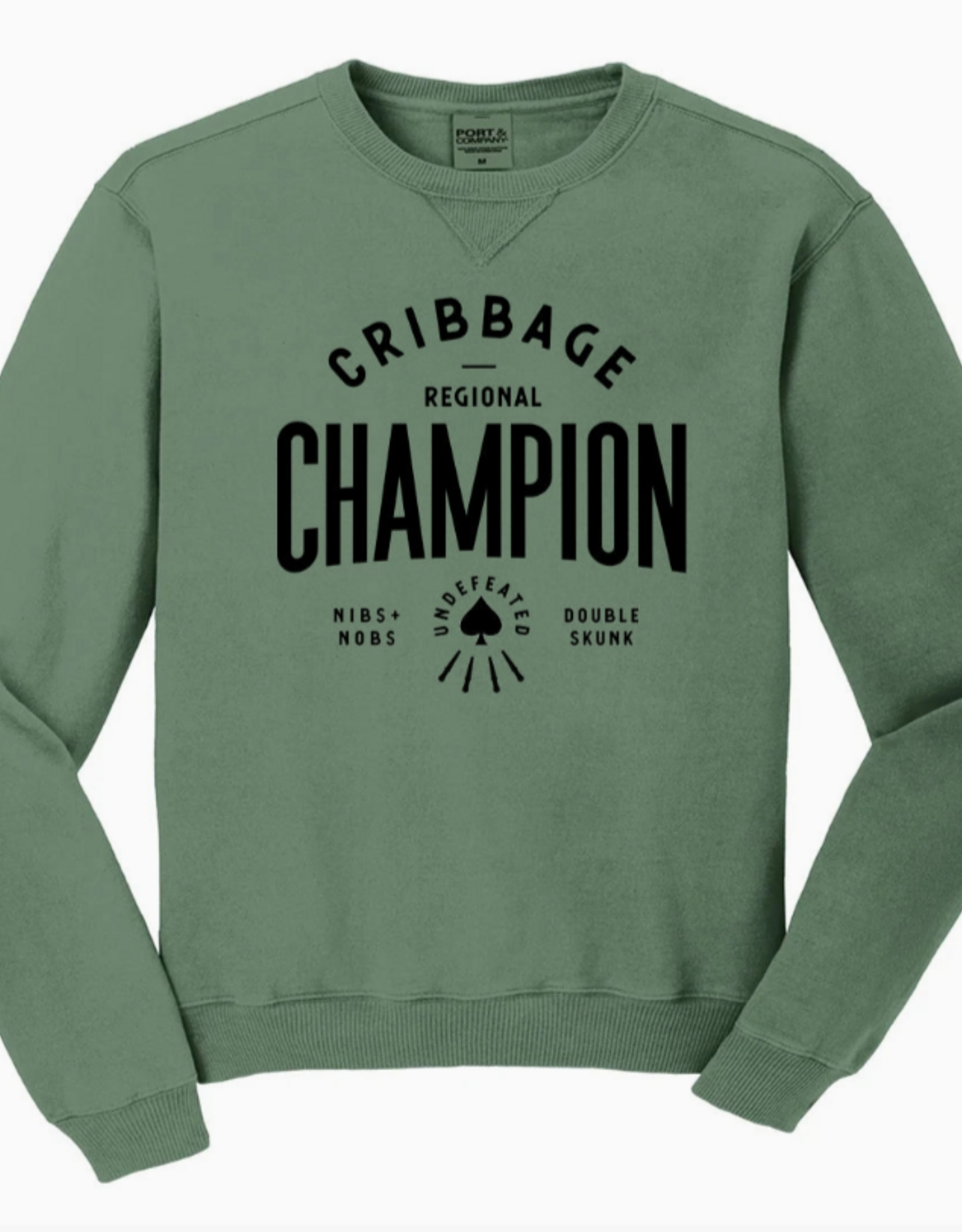 218 Clothing + Gift Cribbage Champion Premium Crew Sweatshirt