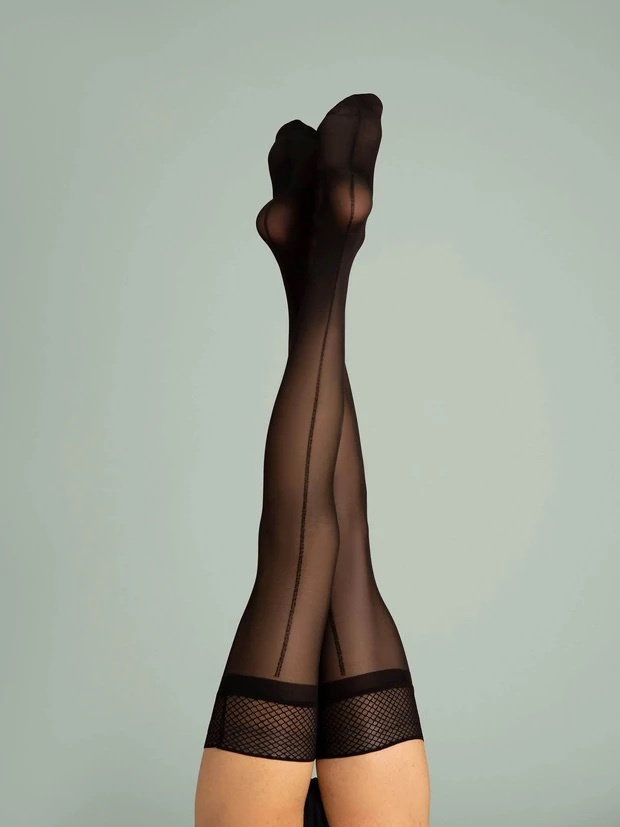 Backseam Sheer Thigh Highs - The Rack Shack