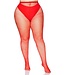 Leg Avenue Plus Size Spandex Industrial Net Tights - Red