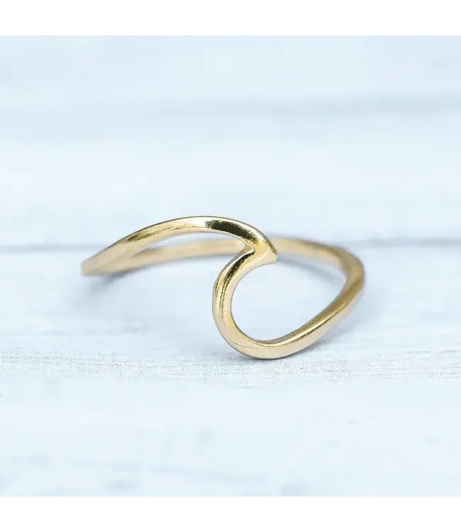 Pura Vida Wave Ring GOLD Size 8