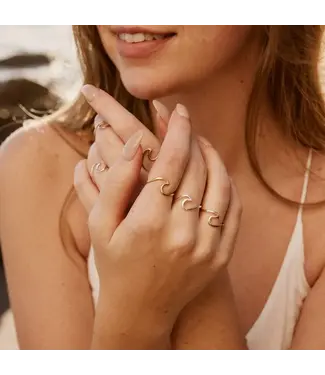 Pura Vida Wave Ring GOLD Size 8