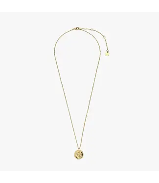 PURA VIDA Crystal Wave Coin Necklace GOLD One Size