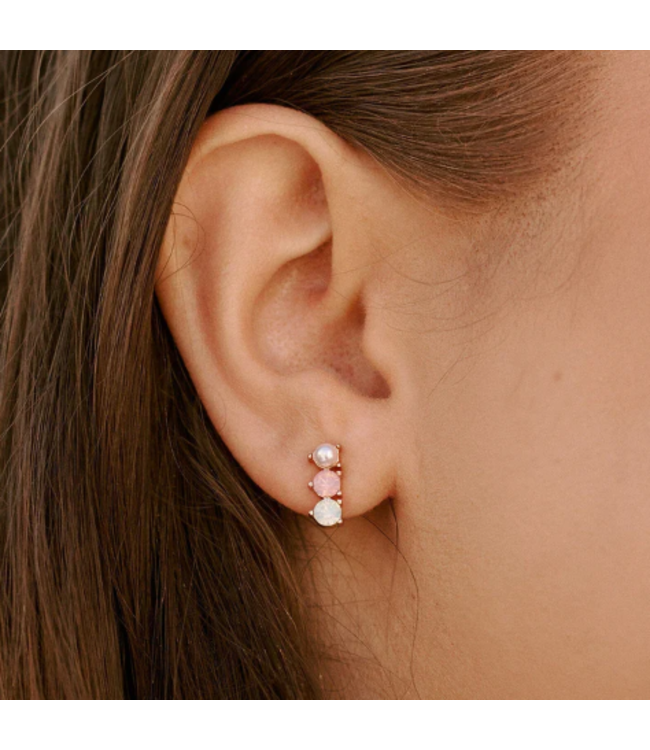 Pura Vida PURA VIDA BOUCLE D'OREILLE 3-STONE DROP STUD (38152)