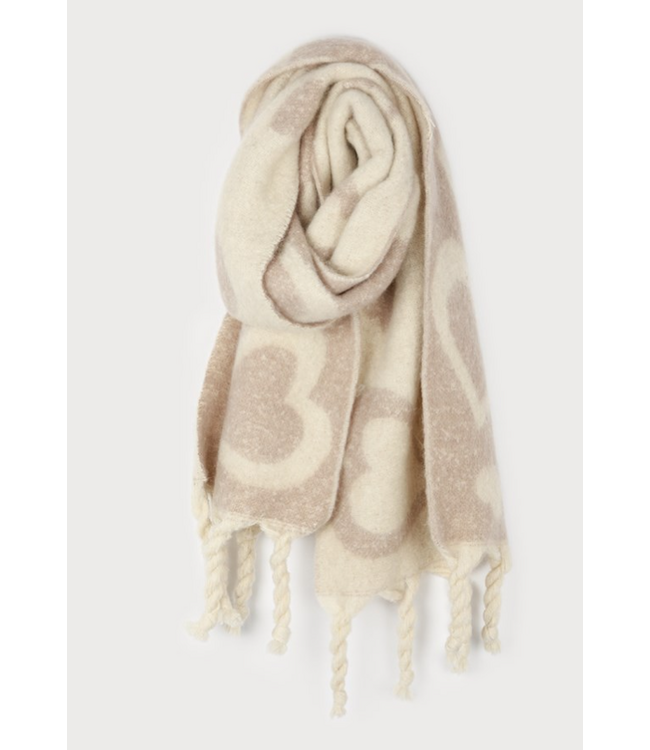 Caracol CARACOL FOULARD GRAND ET CHAUD IMPRIMÉ COEURS ET FRANGES (6249)