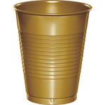 Touch of Color 16oz. Glittering Gold Plastic Cups - 20ct.