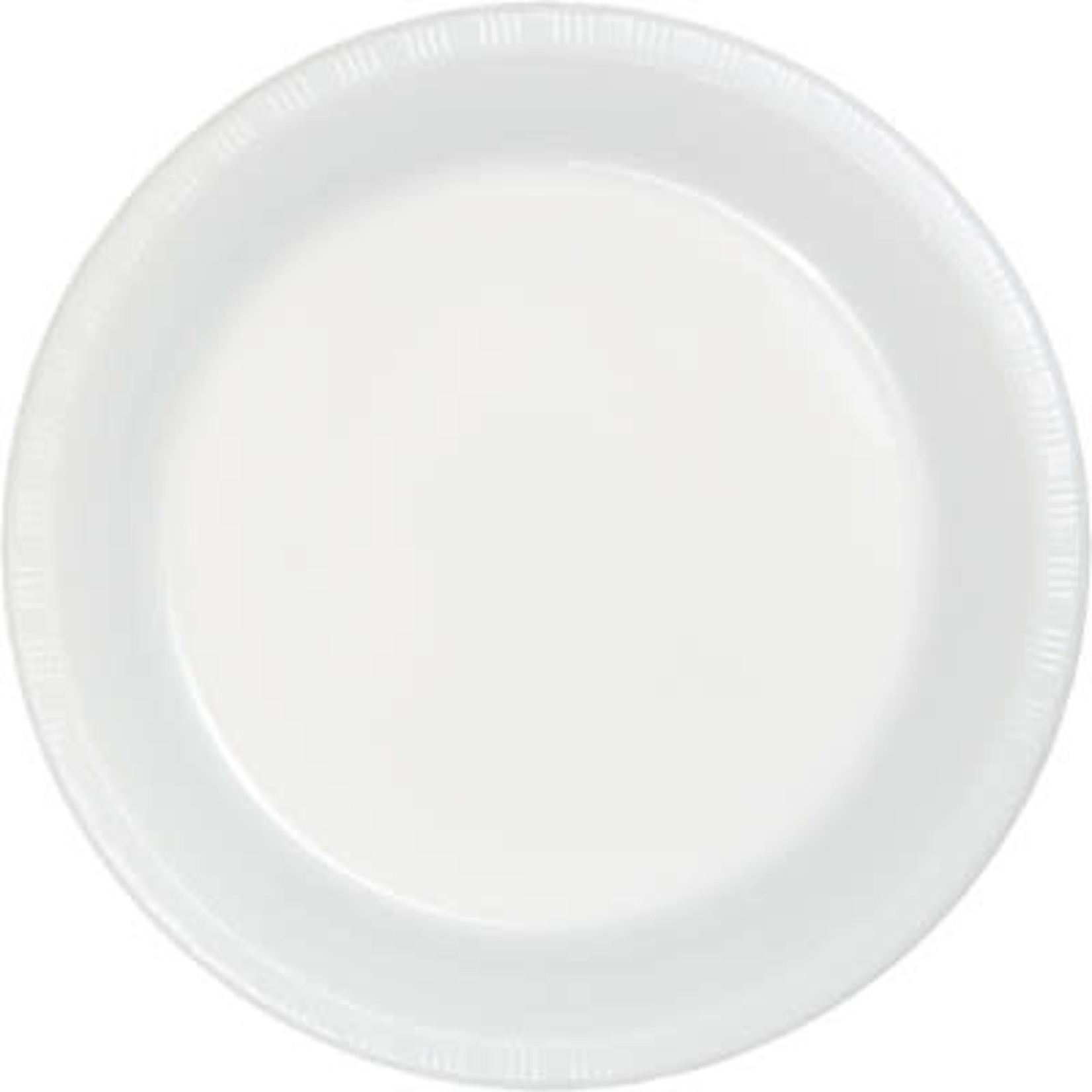 Touch of Color 10" White Plastic Banquet Plates - 20ct.