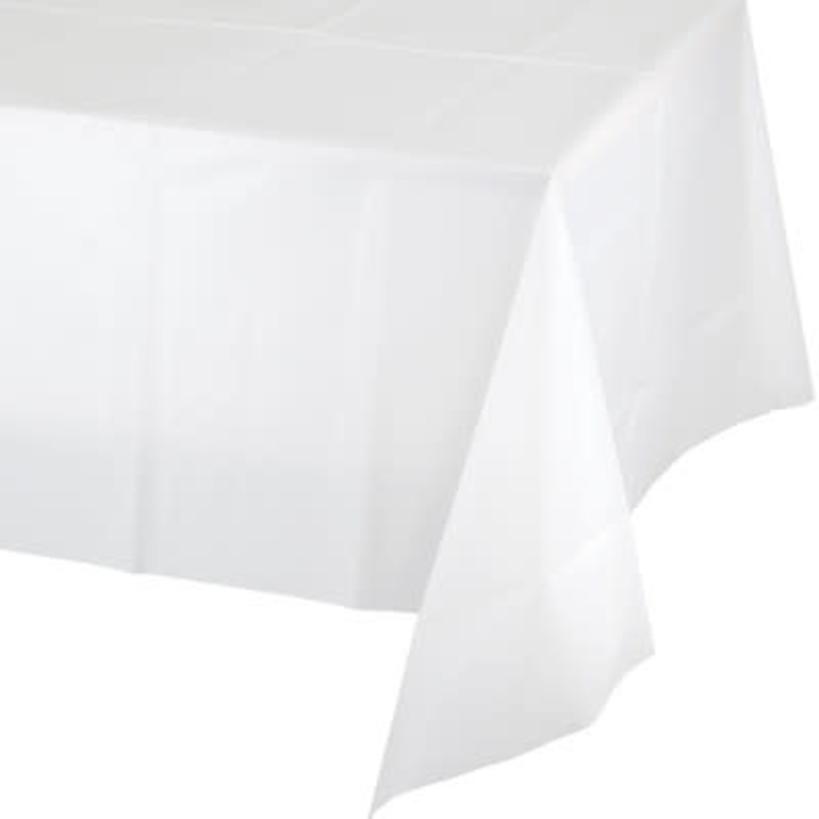 Touch of Color White Plastic Rectangle Tablecover - 54" x 108"
