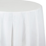 Touch of Color 82" White Round Plastic Tablecover - 1ct.