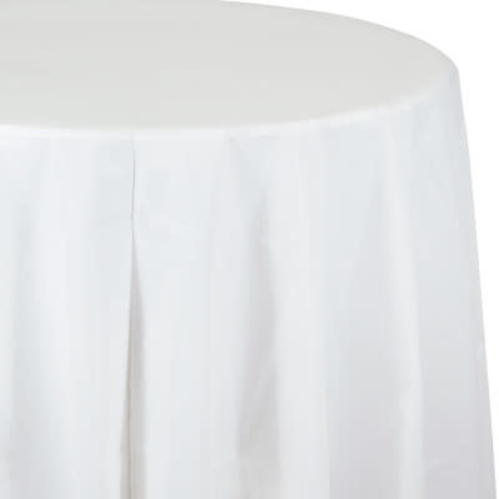 Touch of Color 82" White Round Plastic Tablecover - 1ct.