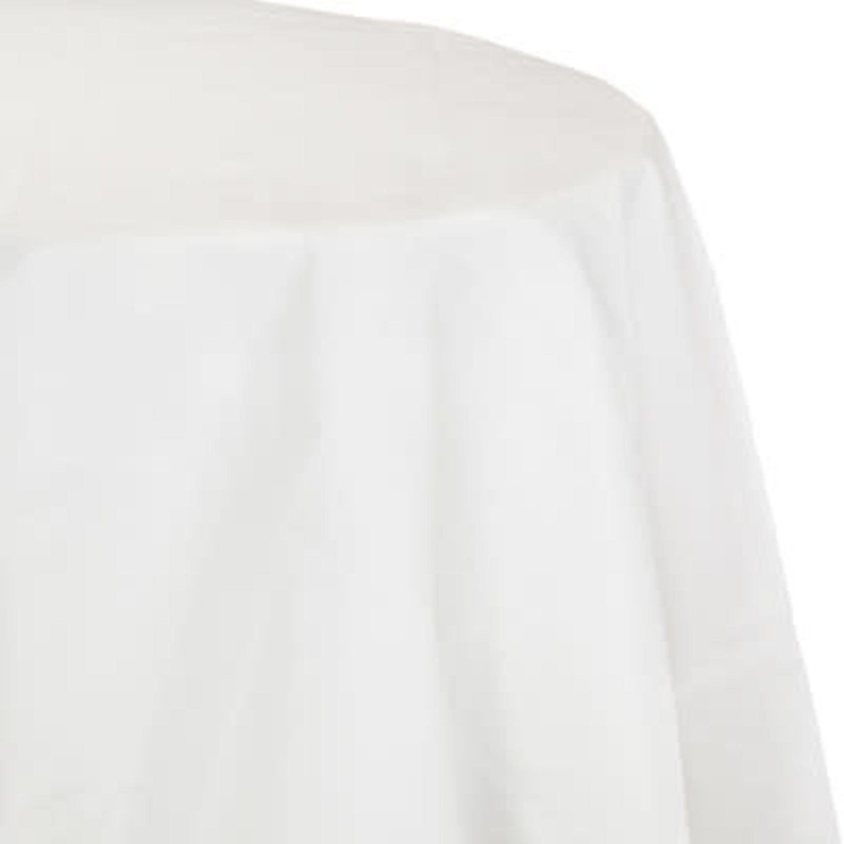 Touch of Color 82" White Round Plastic-Lined Tablecover - 1ct.