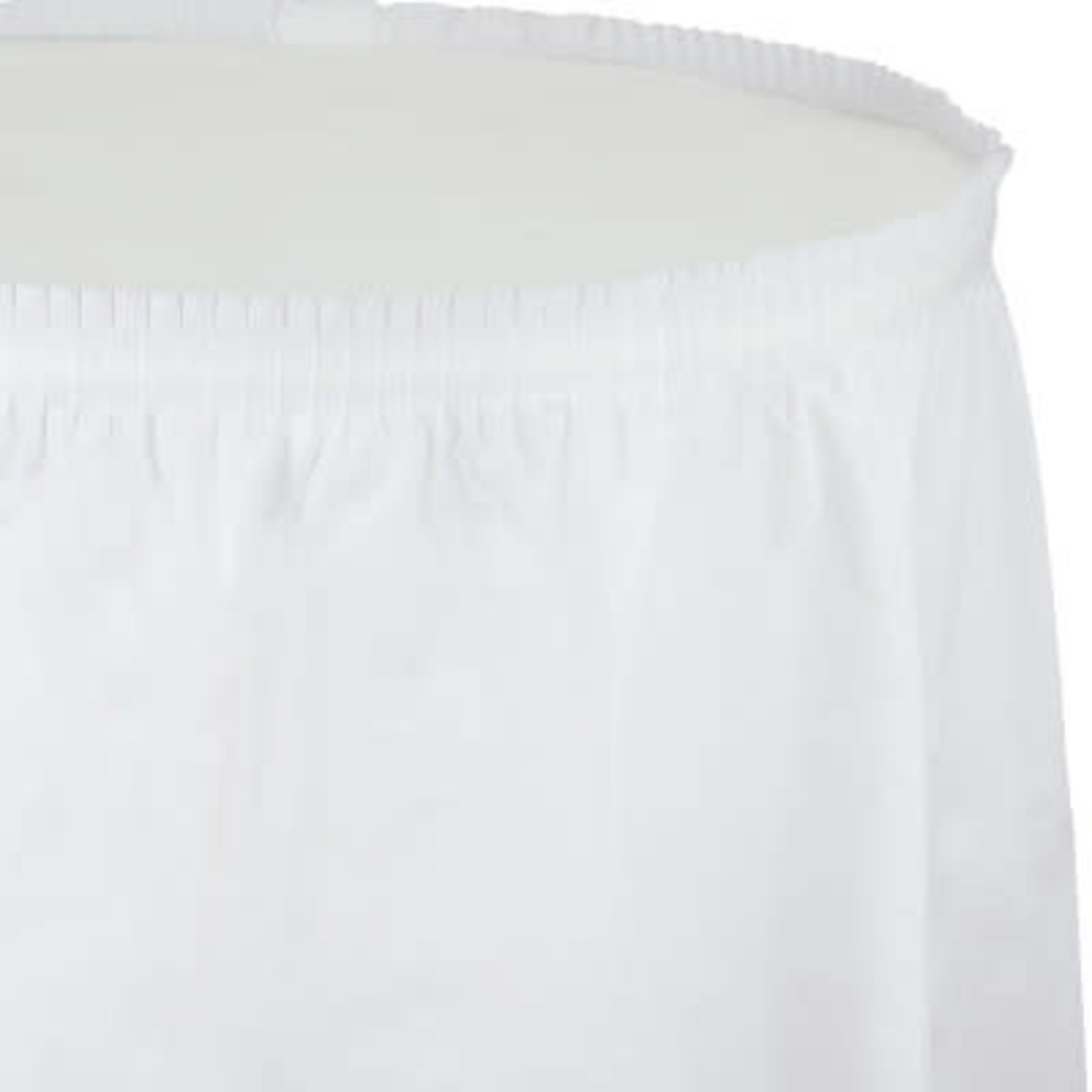 Touch of Color 14' White Plastic Tableskirt - 1ct.