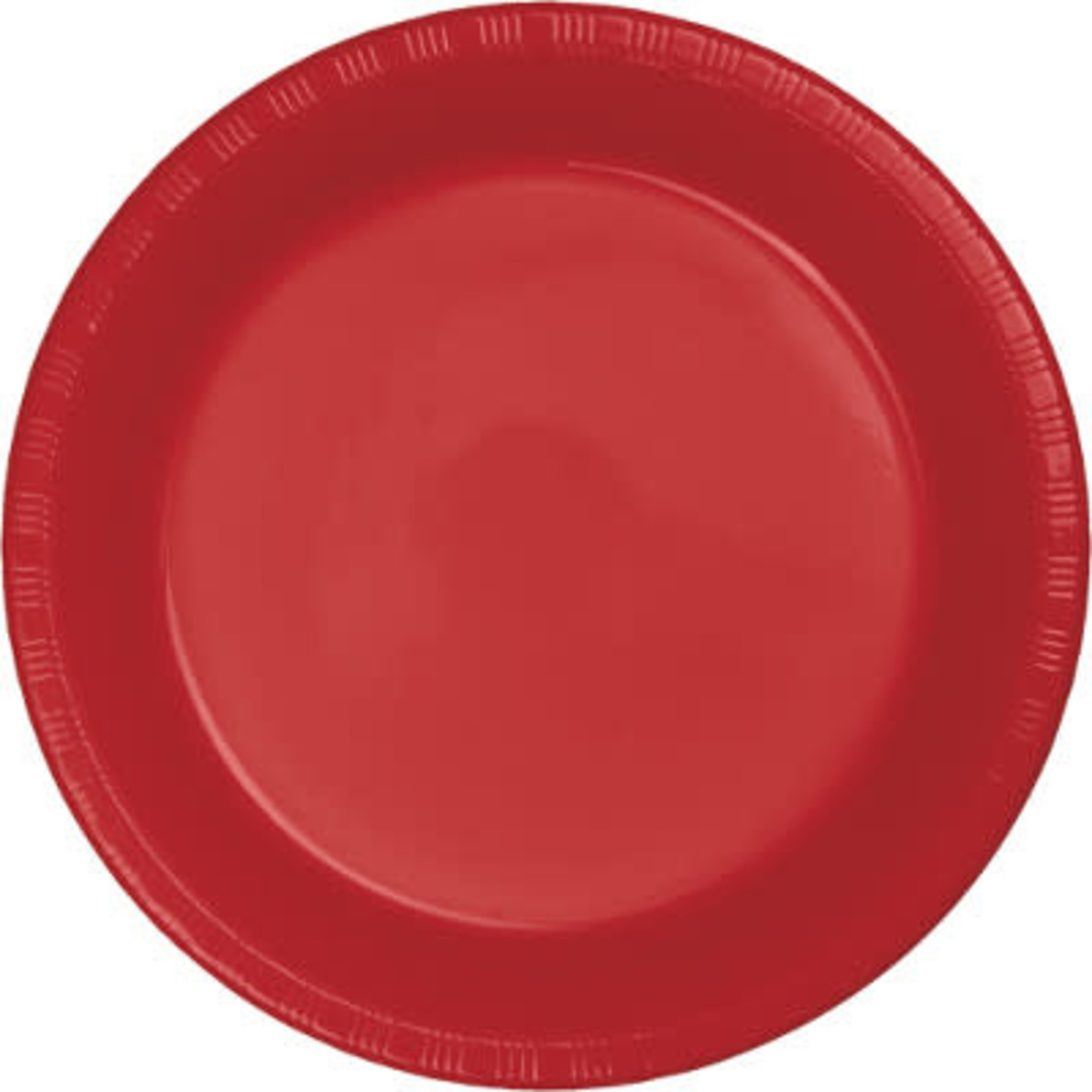 Touch of Color 10" Classic Red Plastic Banquet Plates - 20ct.