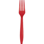 Touch of Color Classic Red Premium Plastic Forks - 24ct.