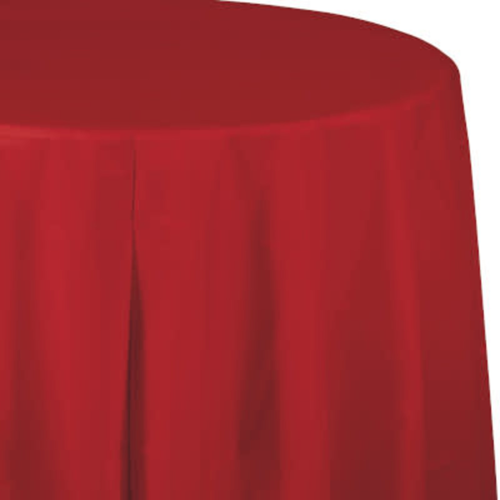 Touch of Color 82" Classic Red Round Plastic Tablecover - 1ct.